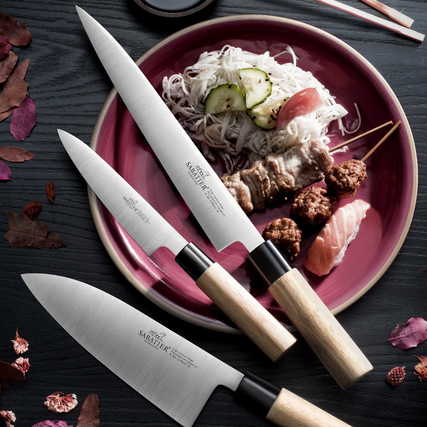 Japans mes SHOTOH 13 cm, bruin, Lion Sabatier