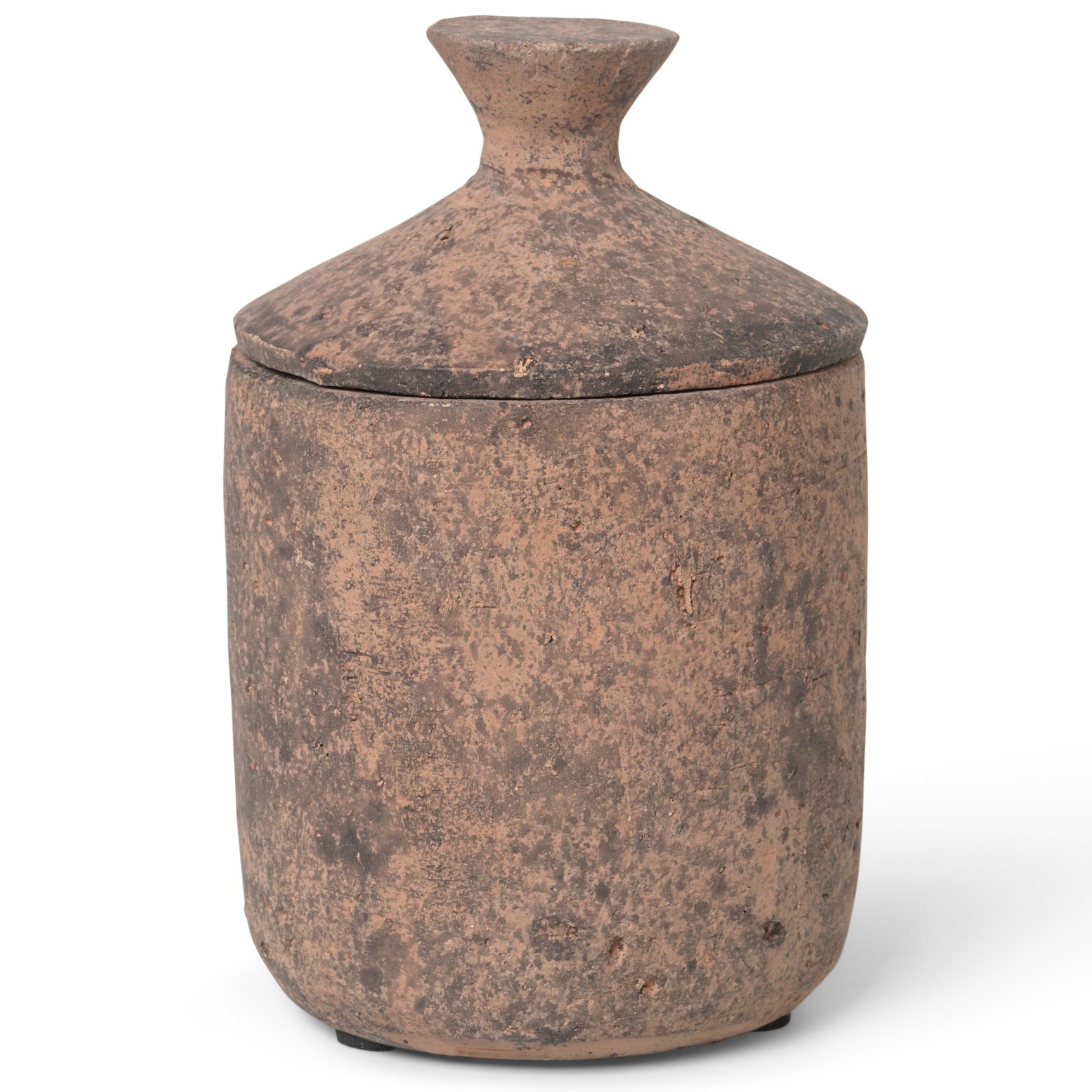 Geurkaars URA VERBRANDE SIENNA 13 cm, bruin, aardewerk, ferm LIVING
