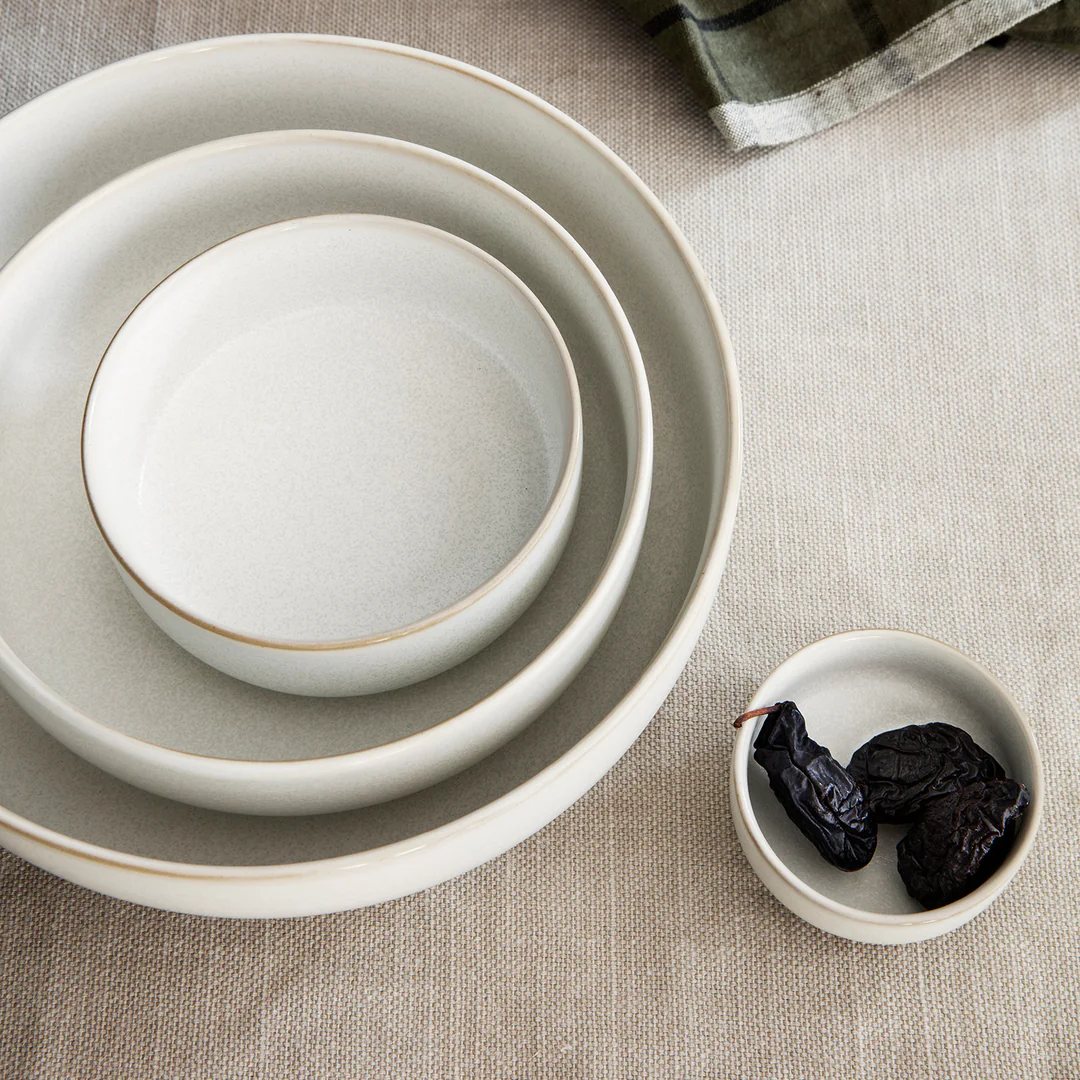 Serveerschaal SEKKI 23,5 cm, creme, aardewerk, stevig LIVING
