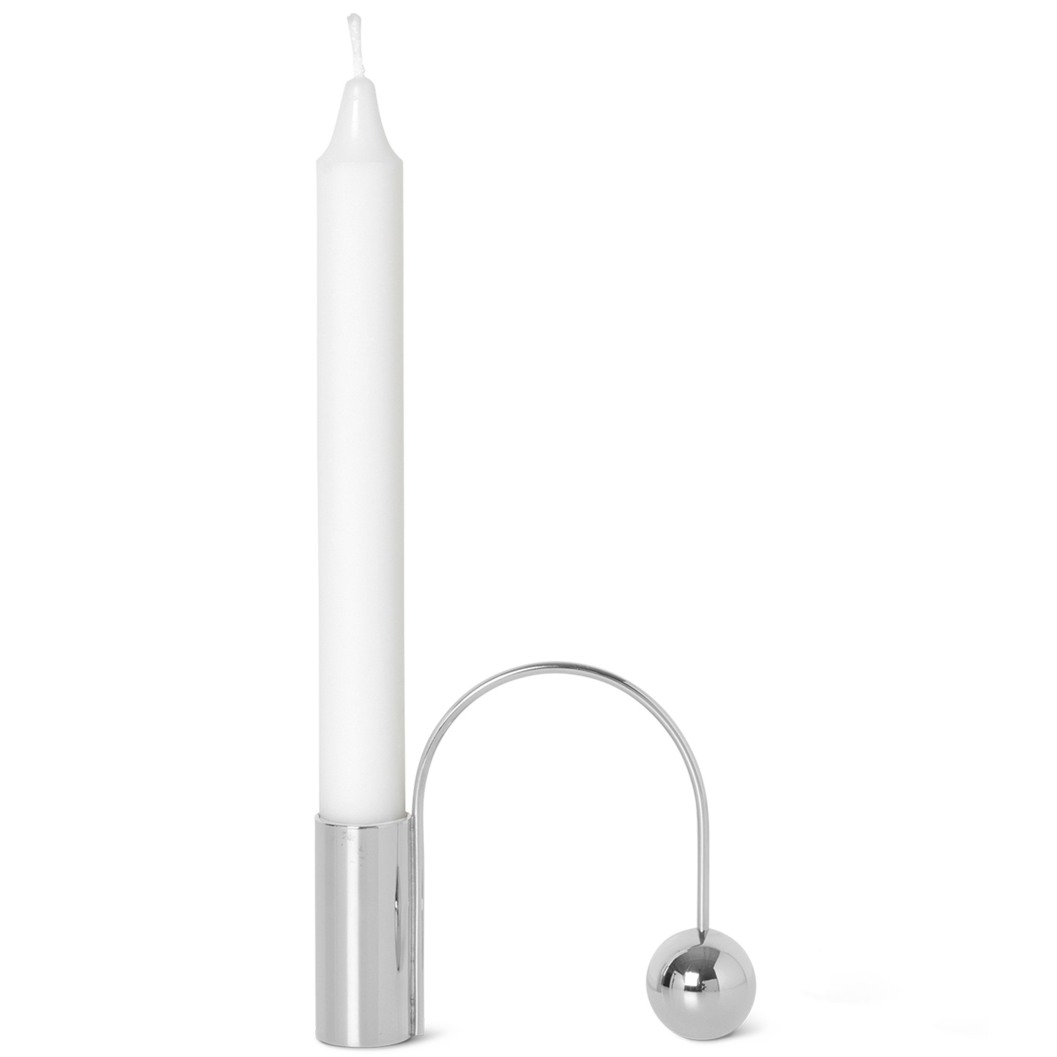 Dinerkaarskandelaar BALANCE 11 cm, chroom, messing, gefermenteerd LIVING