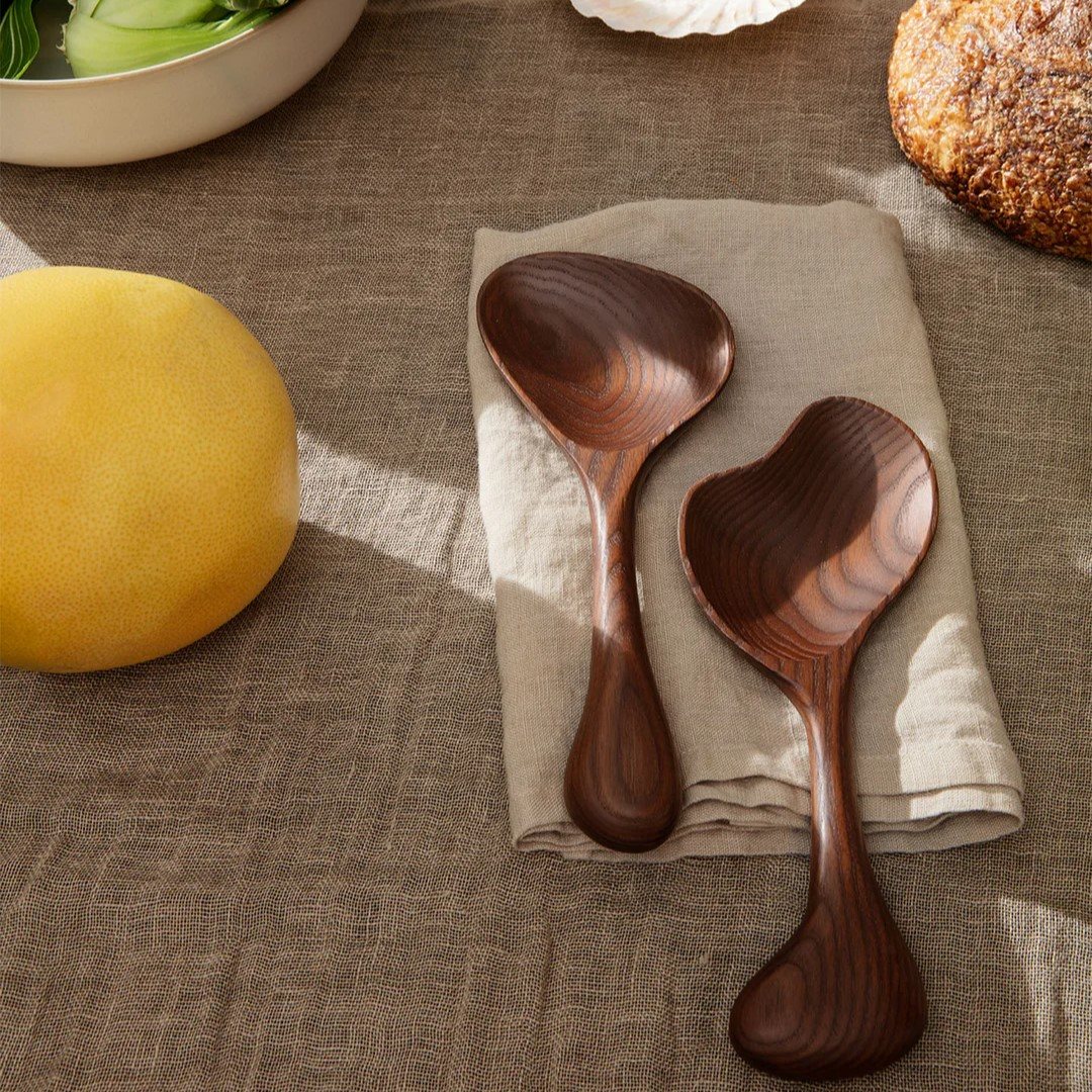 Slalepels OS 23 cm, set van 2 stuks, bruin, hout, ferm LIVING