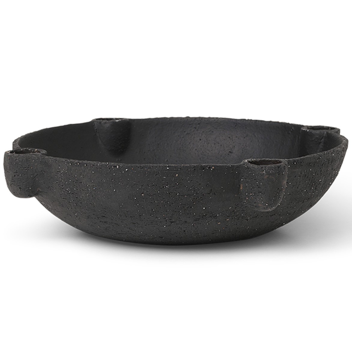 Dinerkaarskandelaar BOWL 27 cm, grijs, aardewerk, stevig LIVING