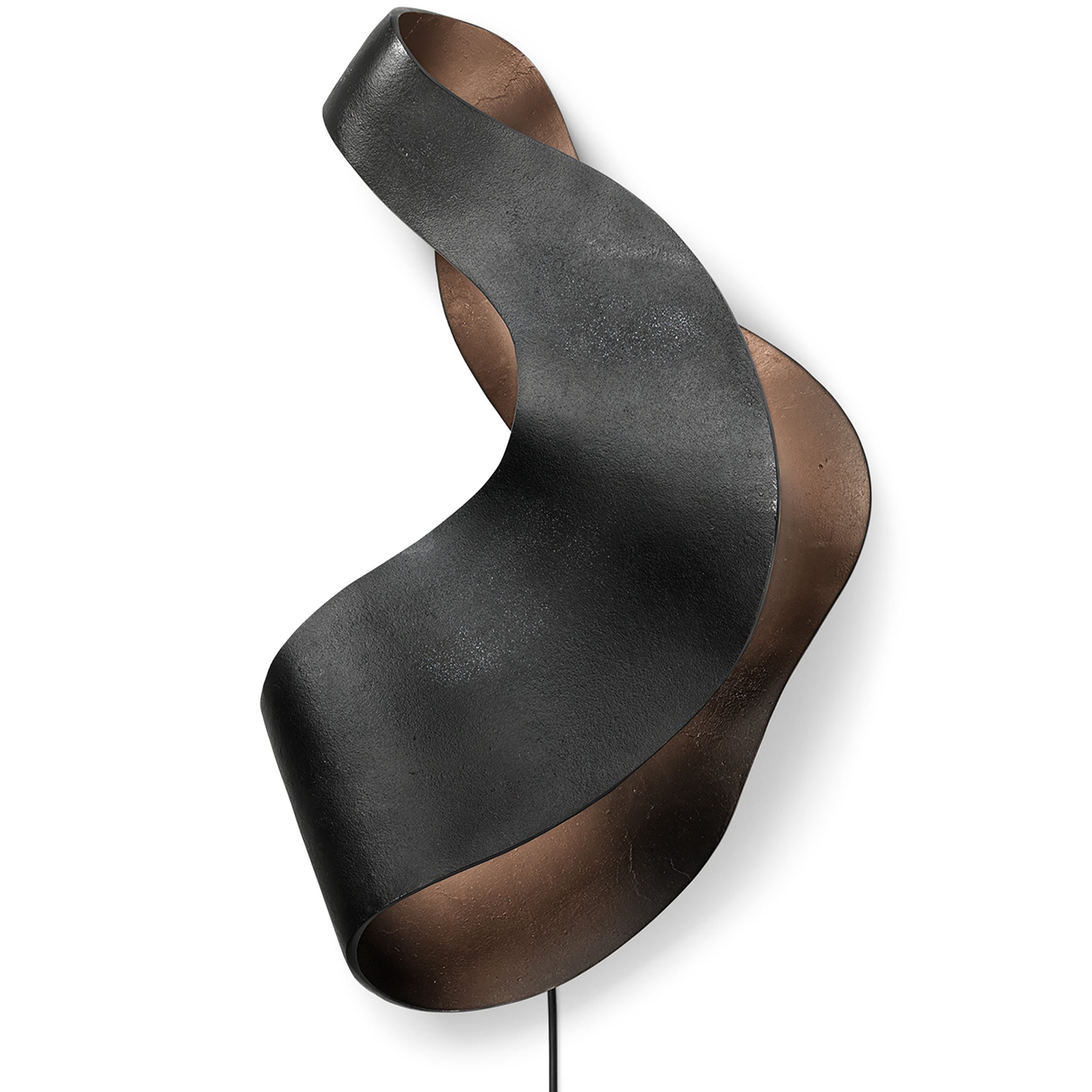 wandlamp OYSTER 60 cm, zwart, aluminum, stevig LIVING