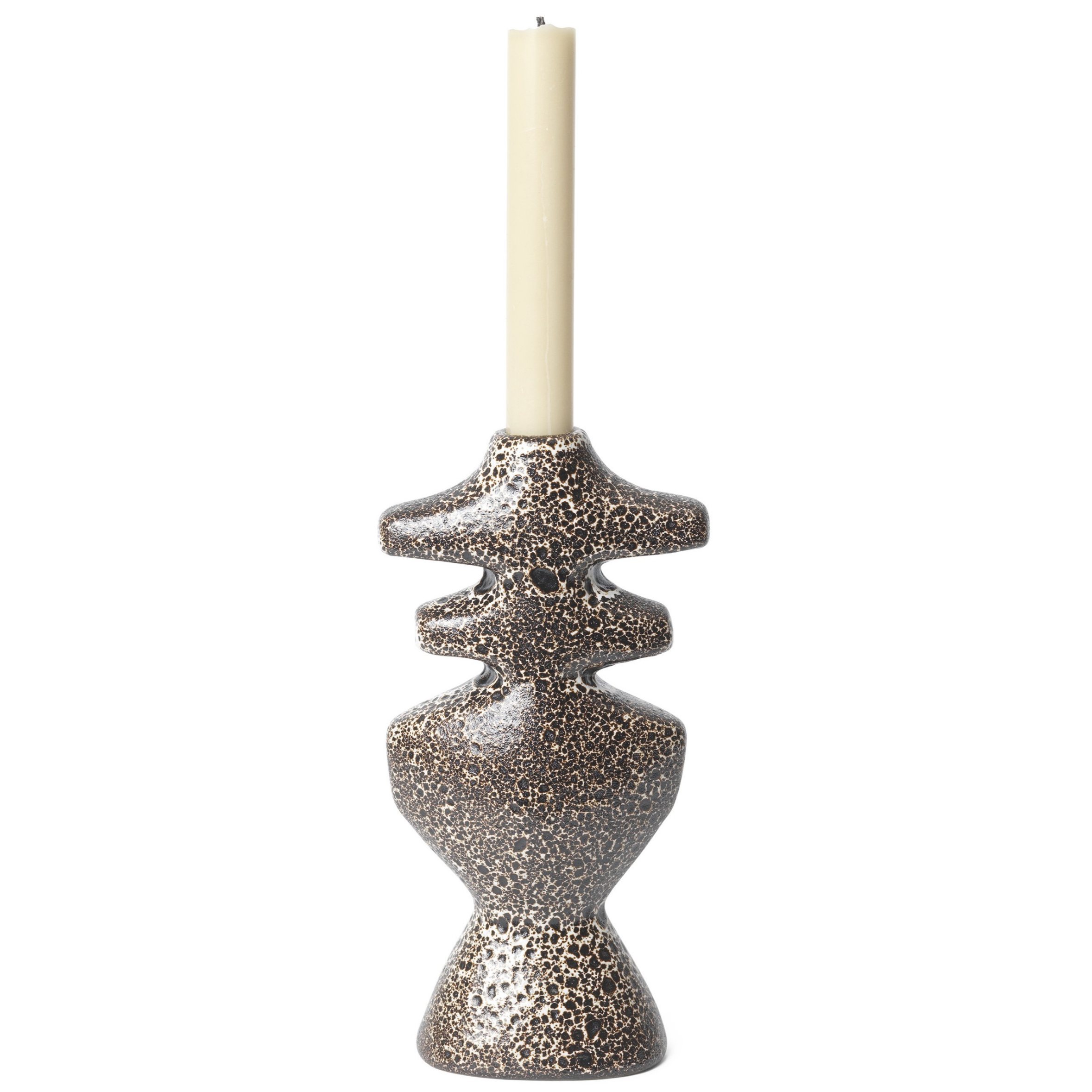 Dinerkaarskandelaar YARA 19,5 cm, bruin, aardewerk, stevig LIVING