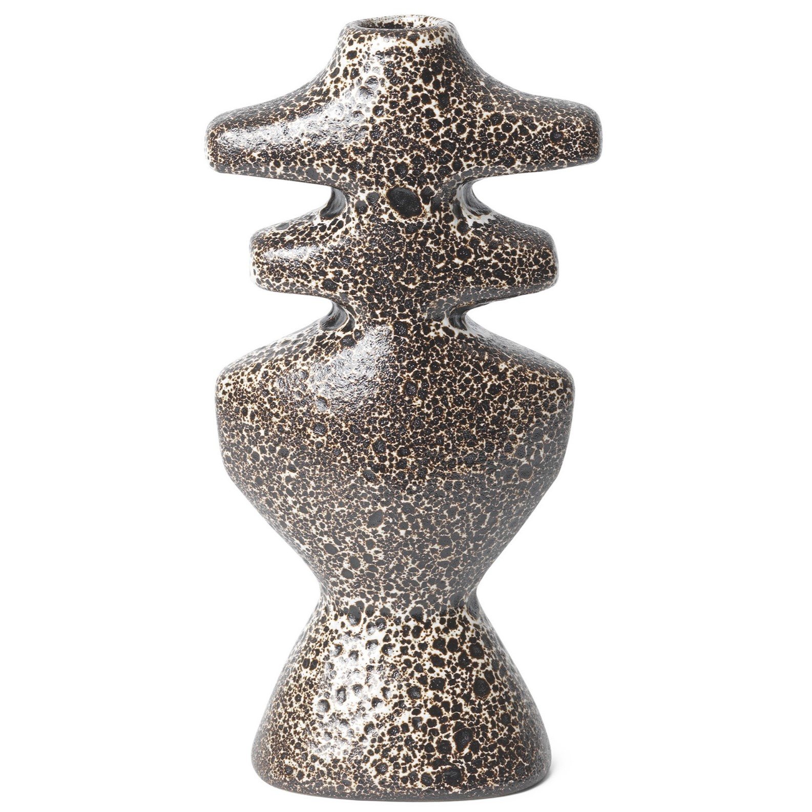 Dinerkaarskandelaar YARA 19,5 cm, bruin, aardewerk, stevig LIVING