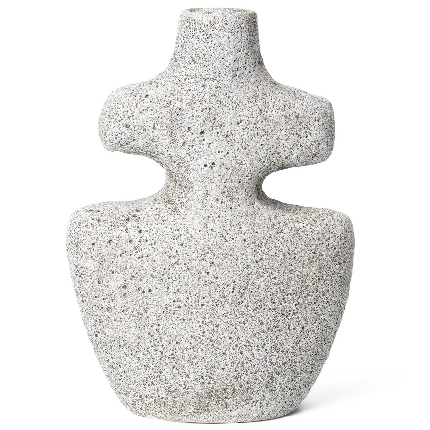 Dinerkaarskandelaar YARA 17,5 cm, grijs, aardewerk, stevig LIVING