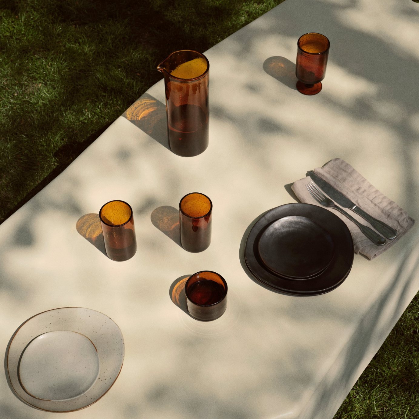 Waterglas OLI 220 ml, amber, glas, stevig LIVING
