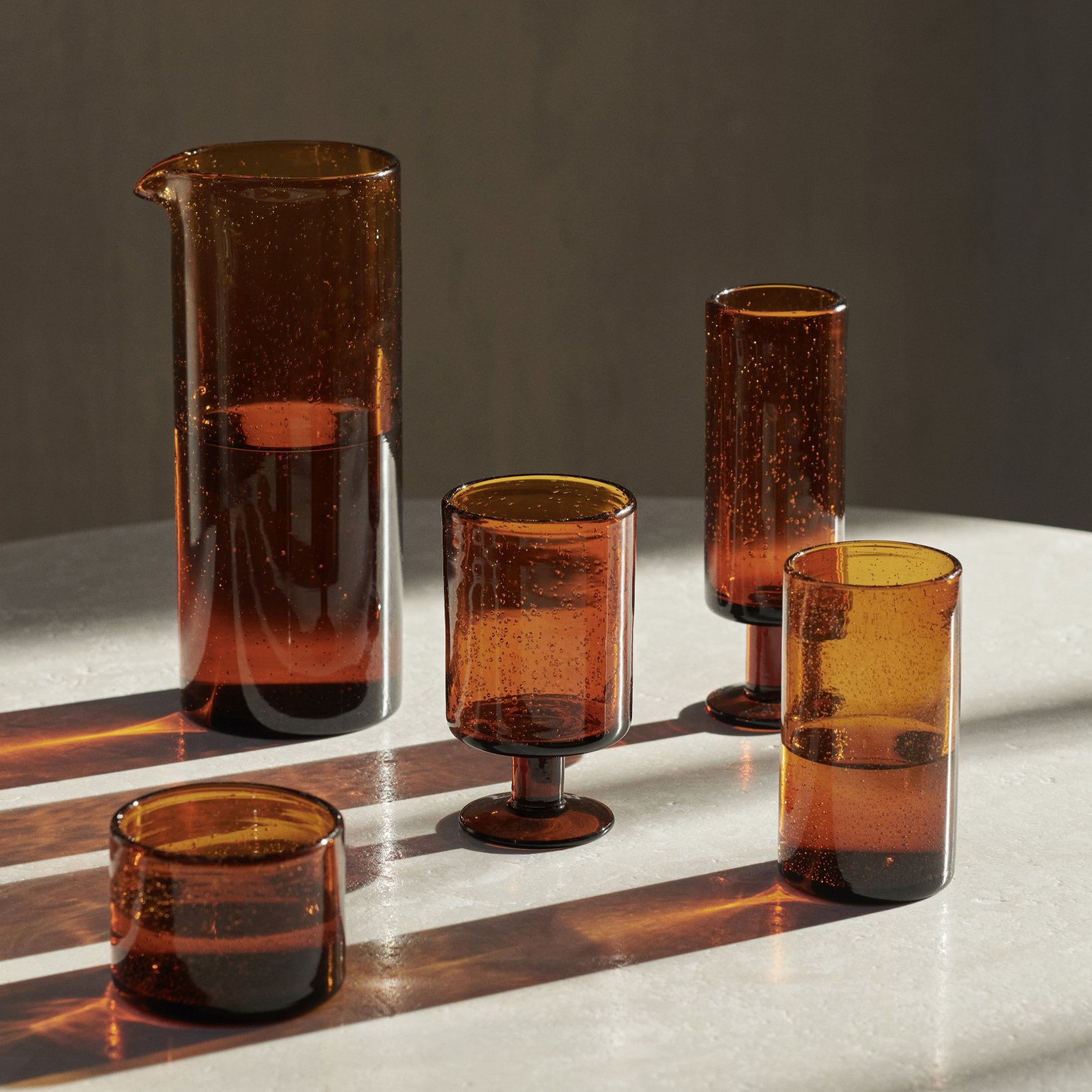 Waterglas OLI 220 ml, amber, glas, stevig LIVING