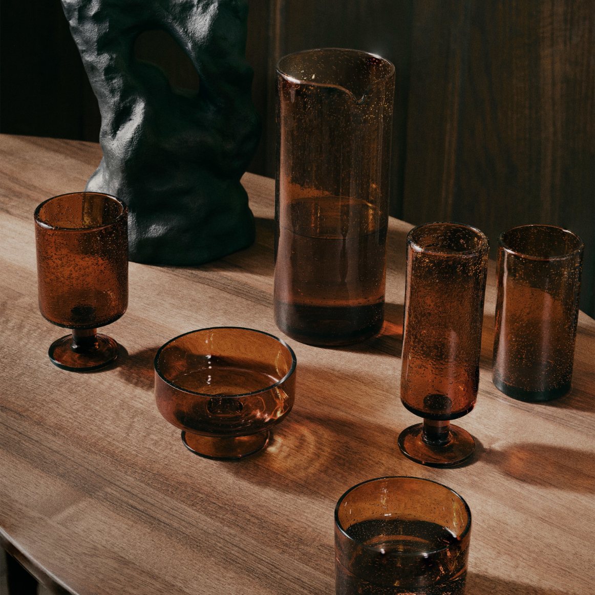 Waterglas OLI 220 ml, amber, glas, stevig LIVING