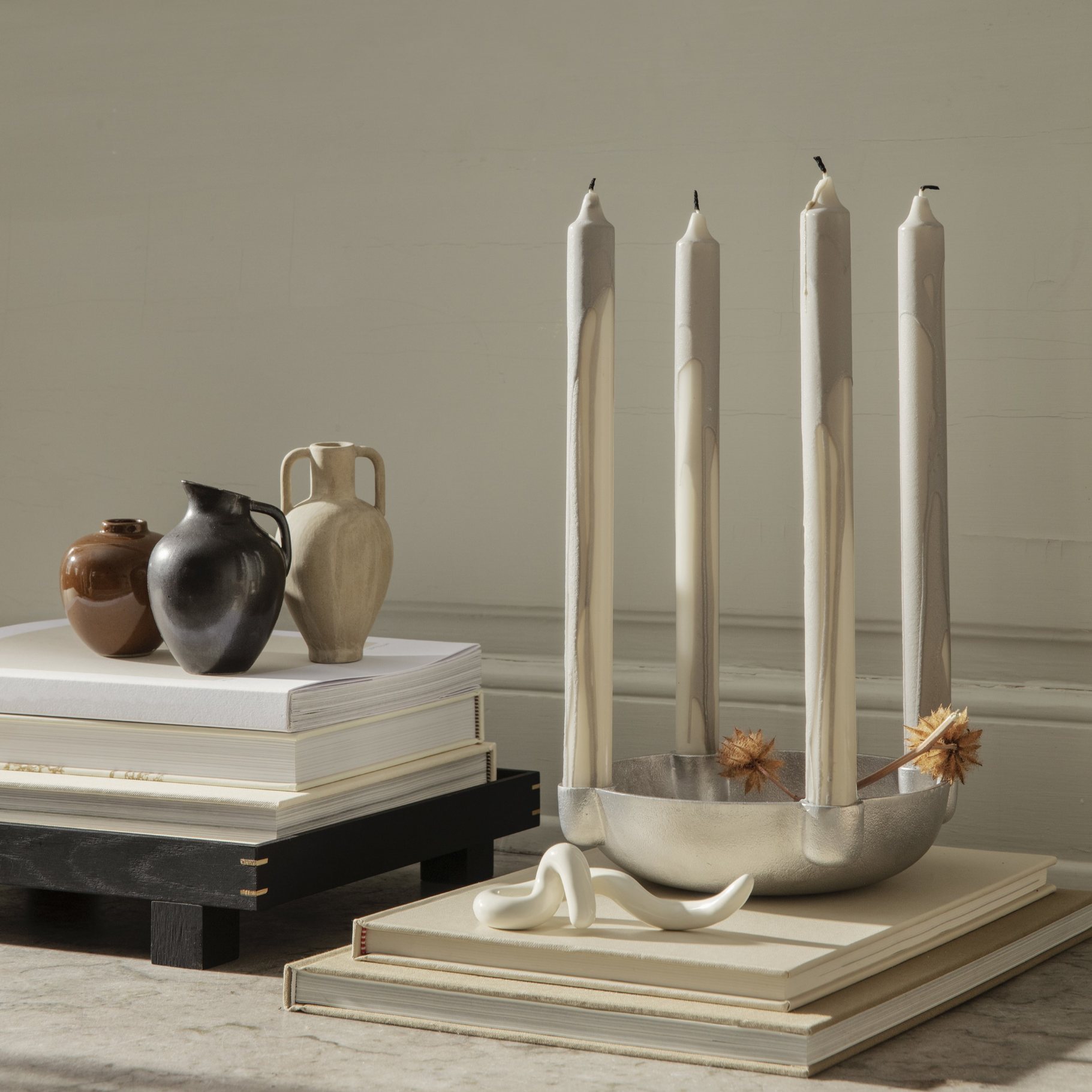Dinerkaars DRYP 30 cm, set van 2 stuks, beige, stevig LIVING