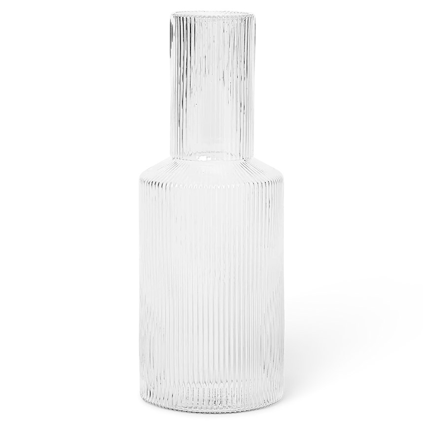 Karaf deksel RIPPLE 9 cm, licht, glas, ferm LIVING