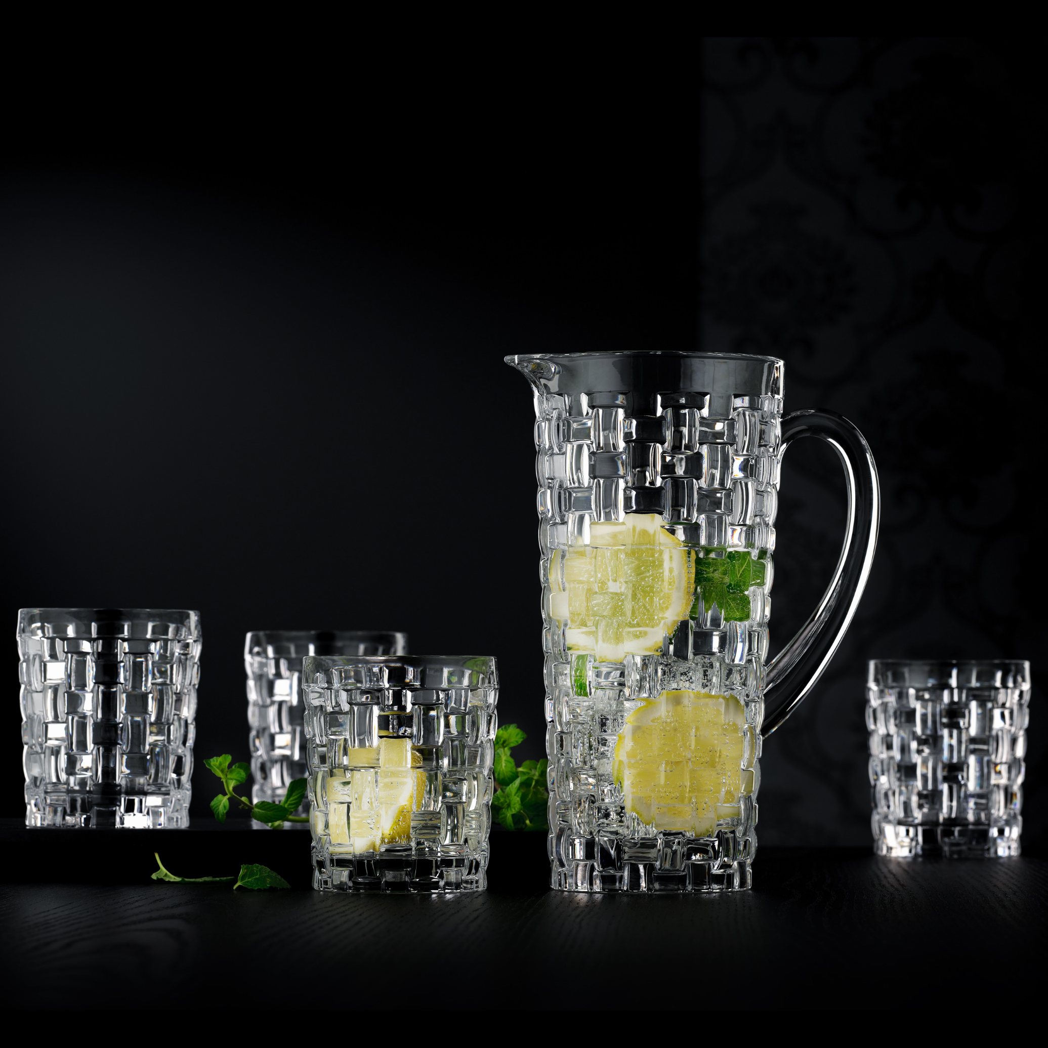 Waterglas BOSSA NOVA 330 ml, set van 4 stuks, met kan, glas, Nachtmann