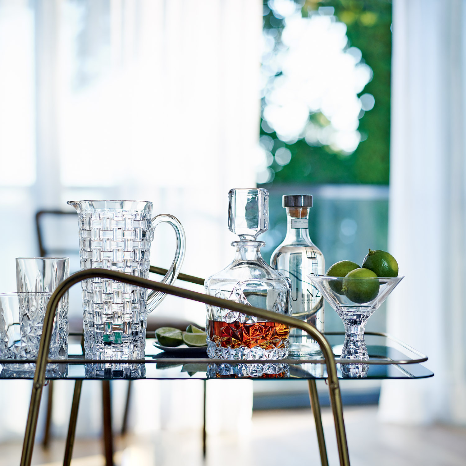 Waterglas BOSSA NOVA 330 ml, set van 4 stuks, met kan, glas, Nachtmann
