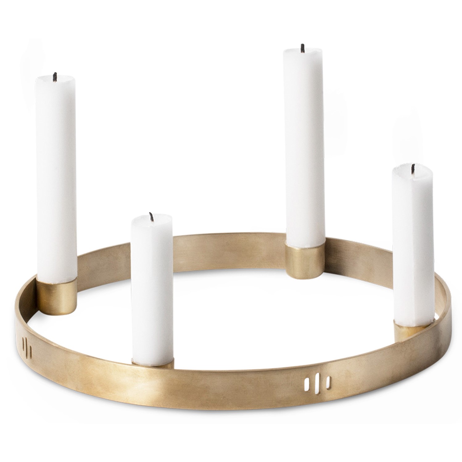 Dinerkaarskandelaar CIRCLE 25 cm, messing, stevig LIVING