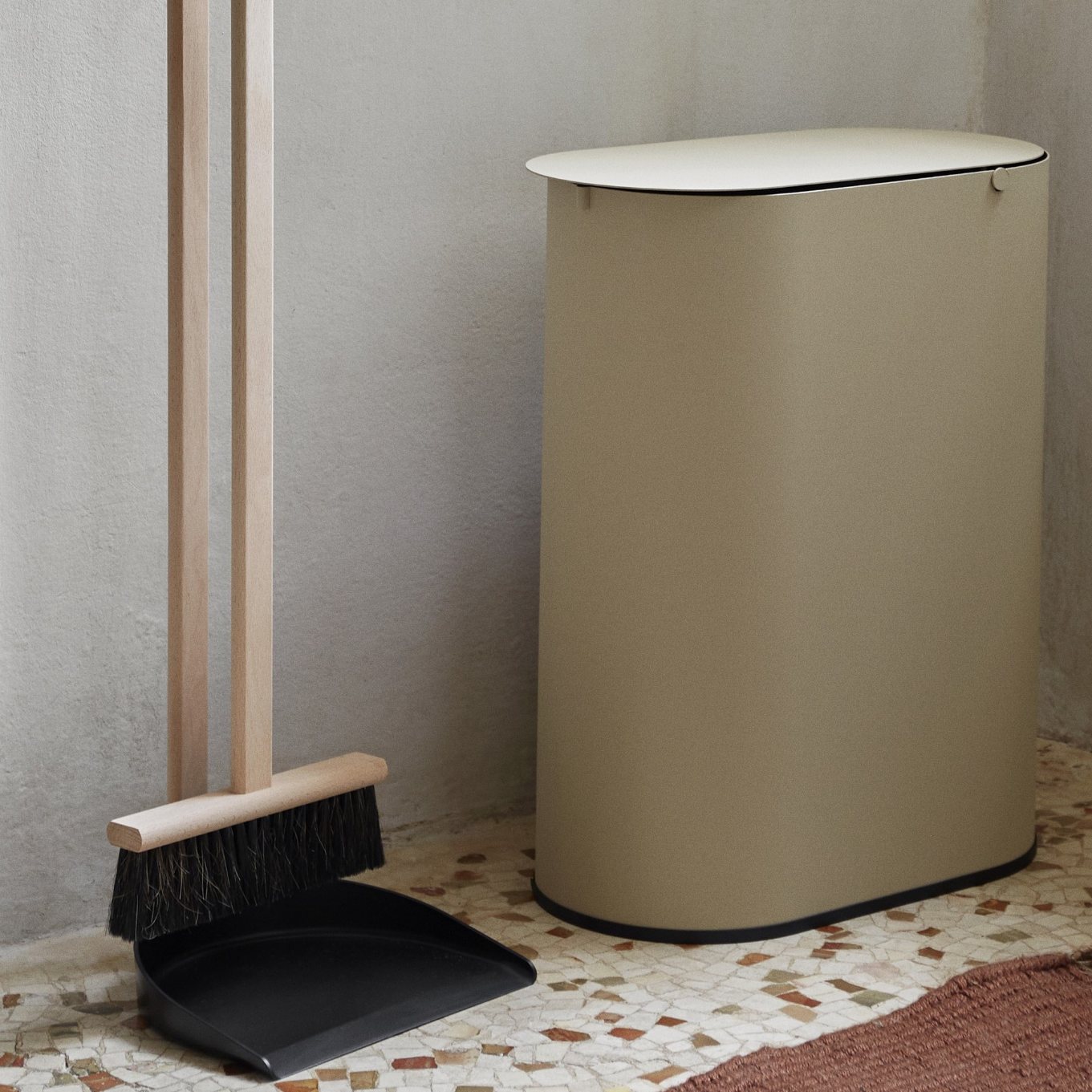 Afvalbakken ENKEL 19 l, kasjmier, koolstof staal, ferm LIVING