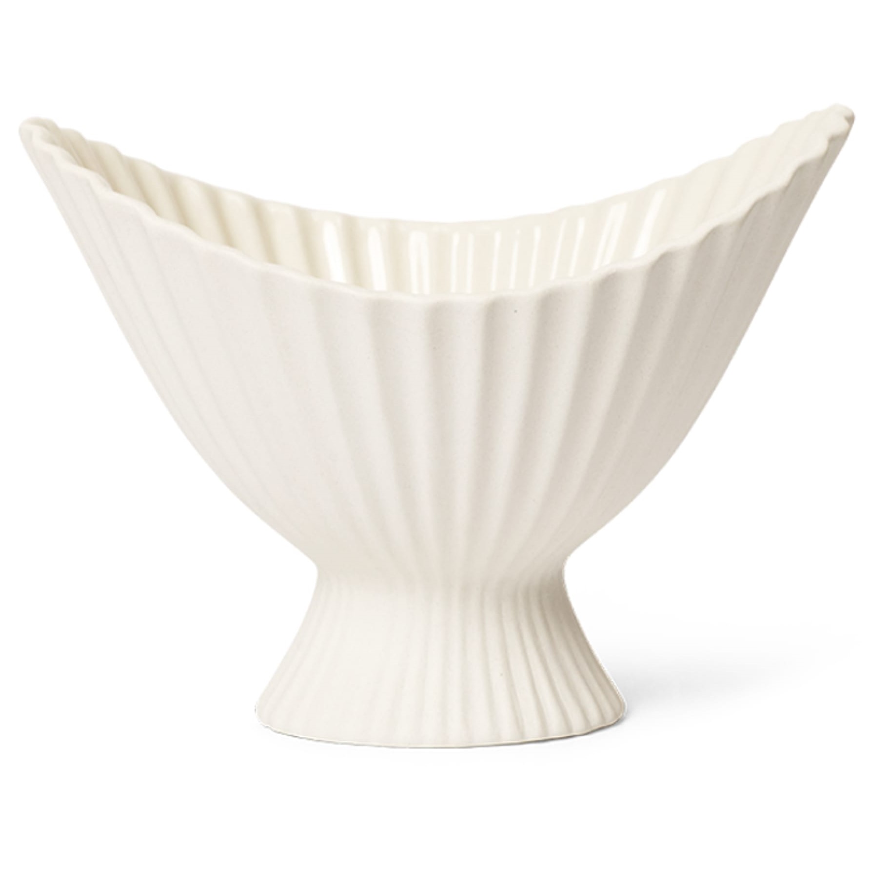 Fruitschaal FONTEIN 19 x 13 cm, wit, aardewerk, stevig LIVING