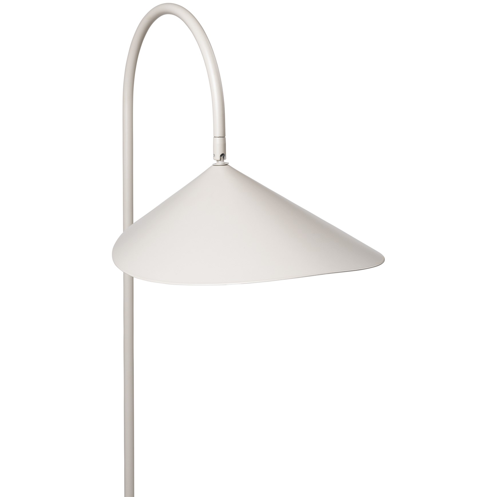 Vloerlamp ARUM 136 cm, kasjmier, travertijn / aluminum, stevig LIVING