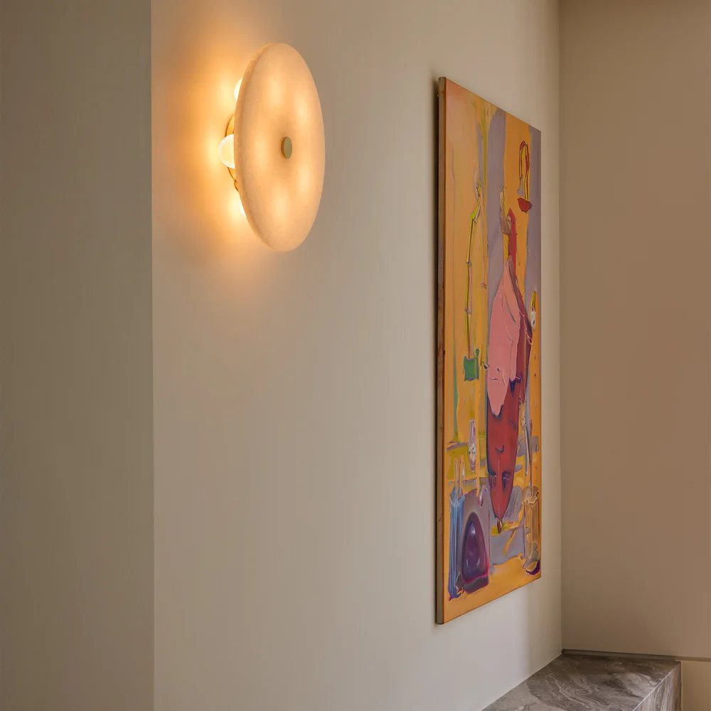Plafonnière MAGMA 42 cm, wit, glas, Tala