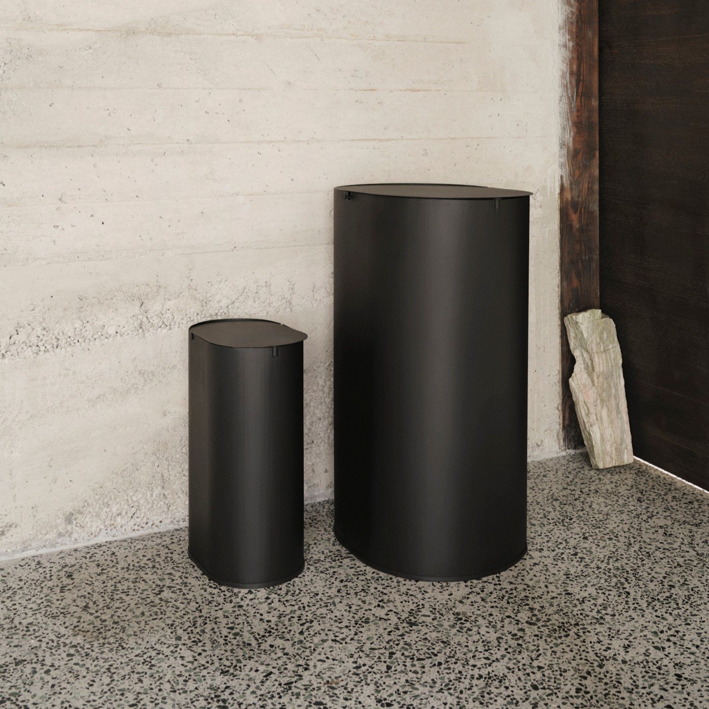 Afvalbakken ENKEL 6,6 l, zwart, koolstof staal, ferm LIVING