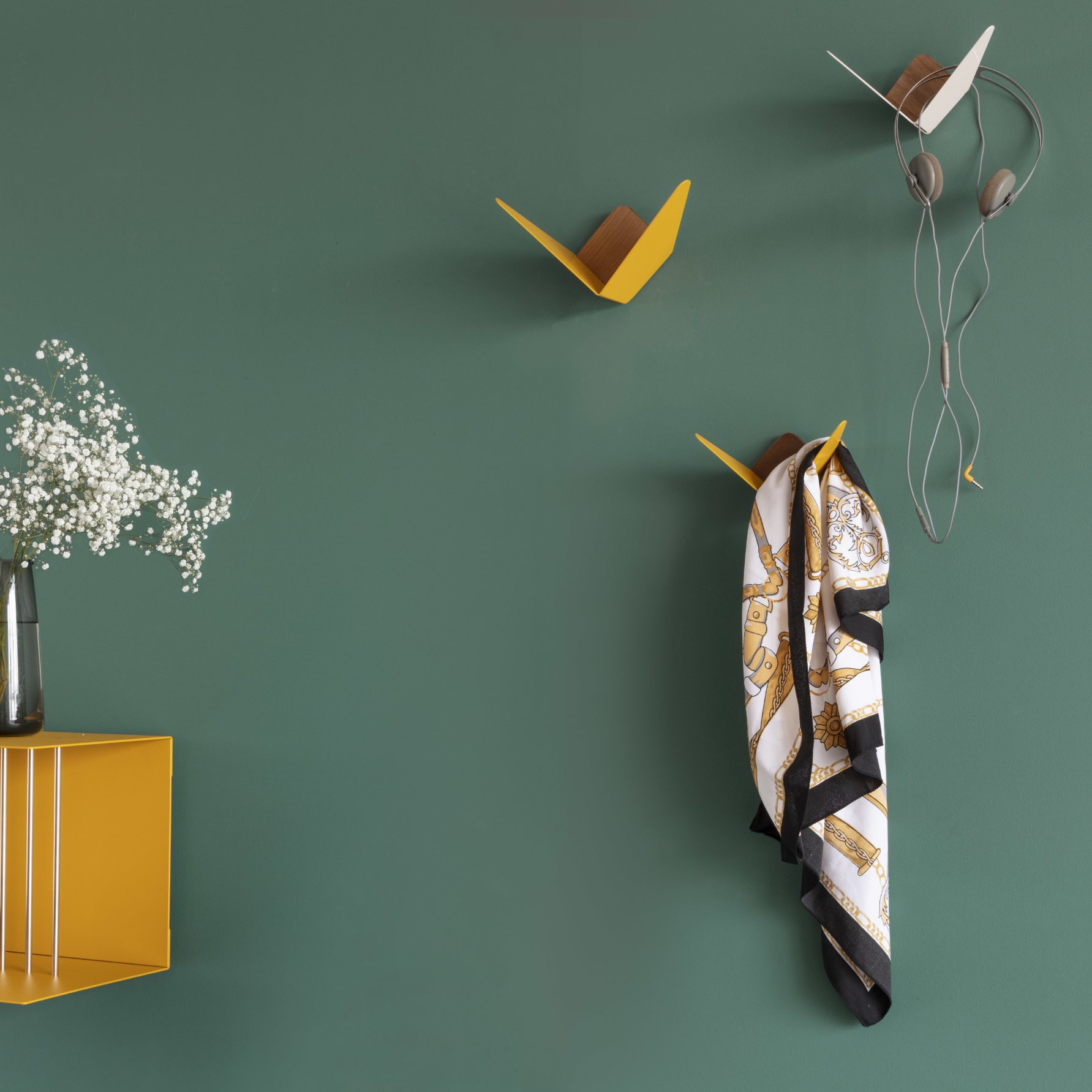 Ophanghaak VLINDERS 23 cm, groen, staal, Umage