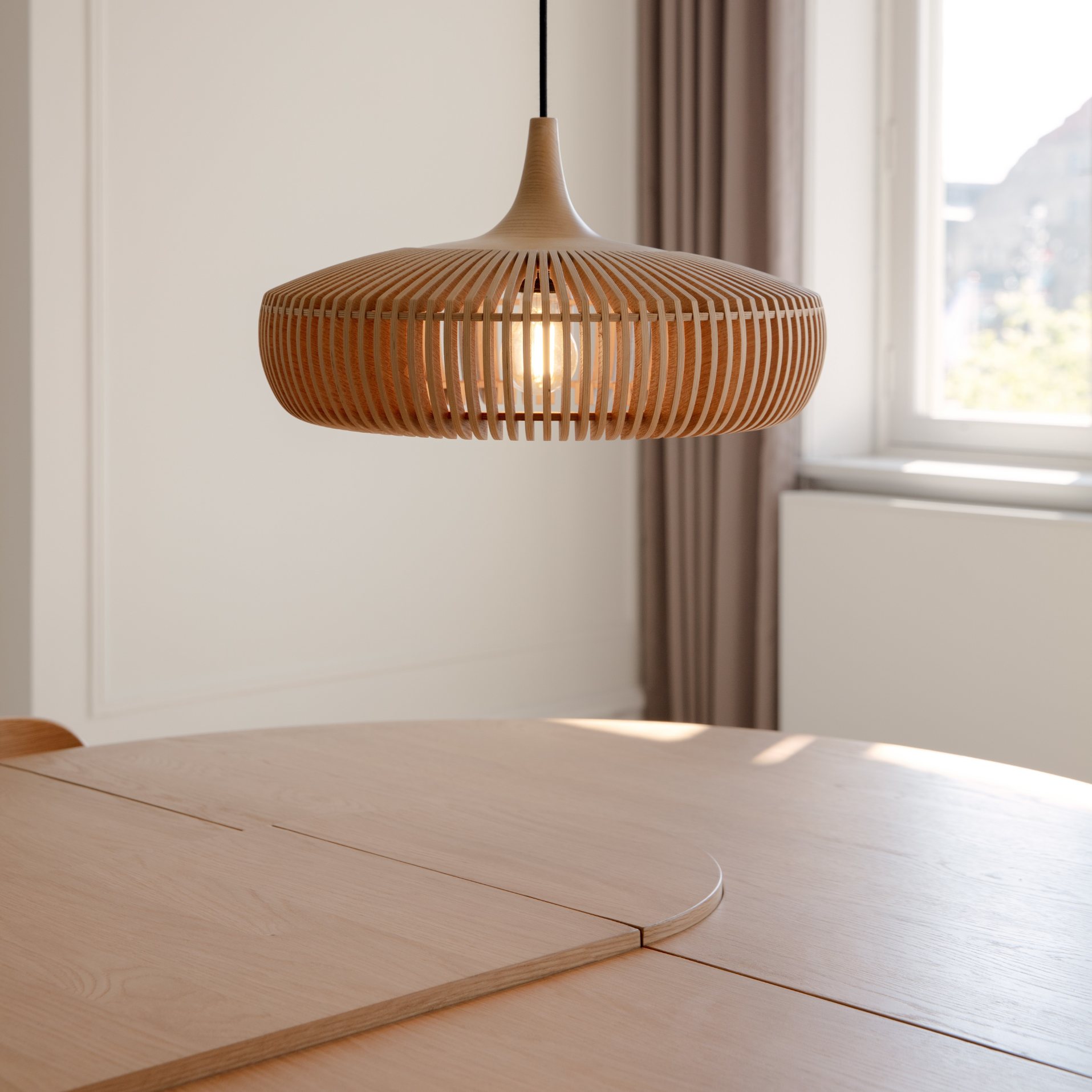 Lampenkap CLAVA DINE 43 cm, naturel, hout, Umage