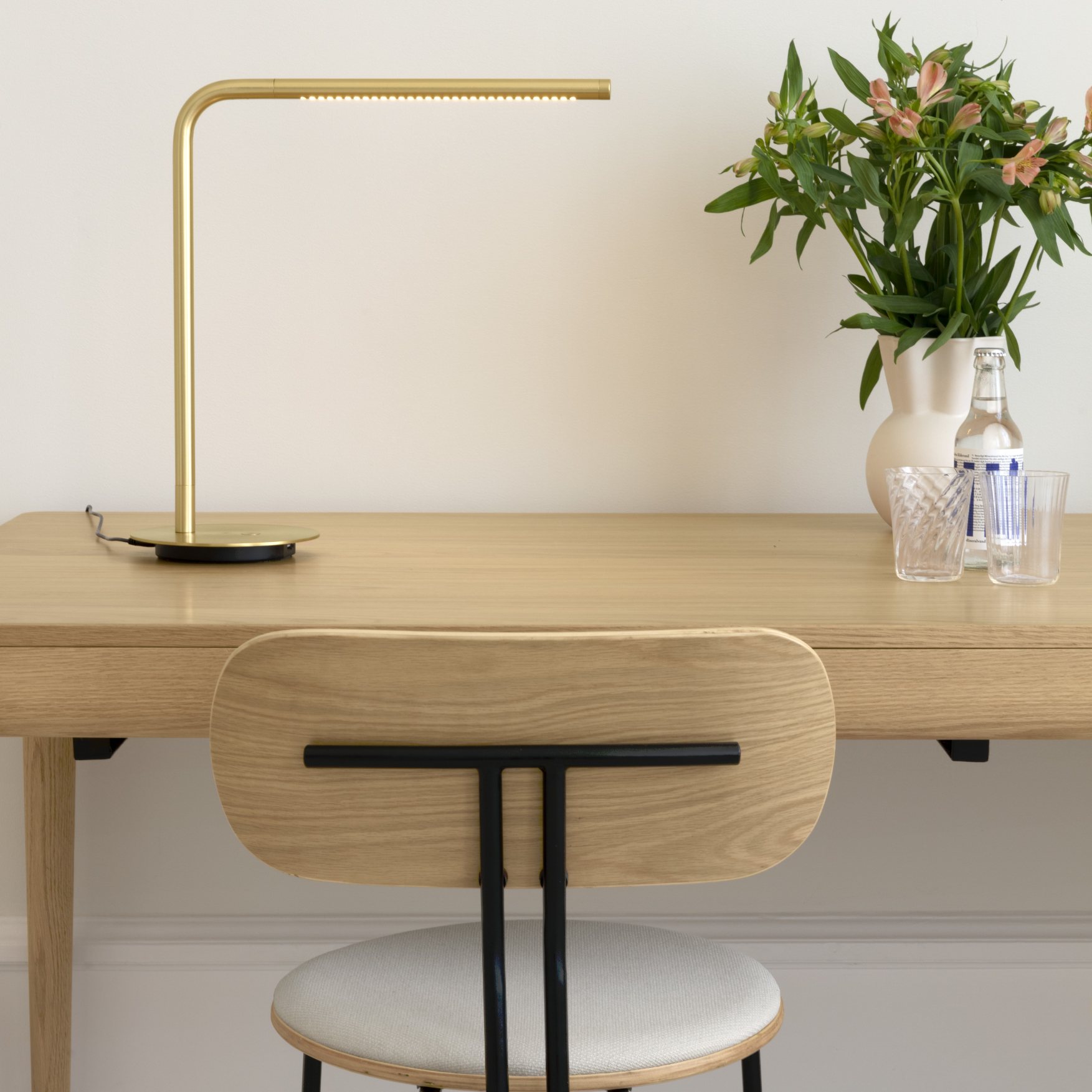 Bureaulamp OMNI 46 cm, goud, aluminum, Omvang