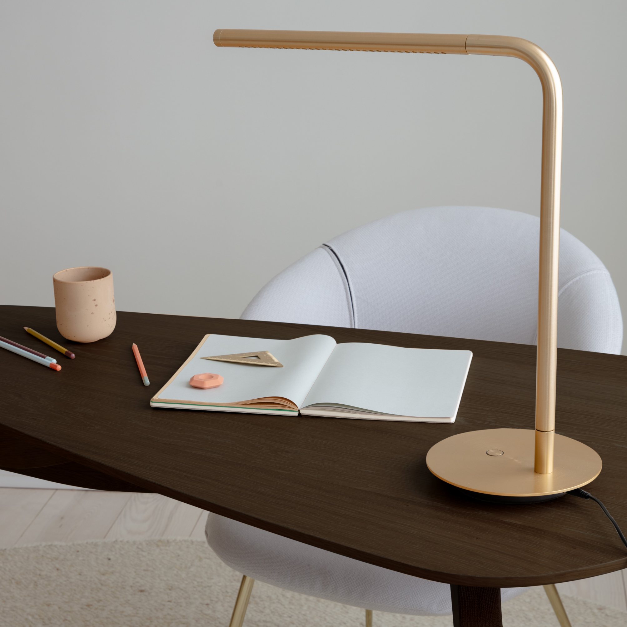 Bureaulamp OMNI 46 cm, goud, aluminum, Omvang