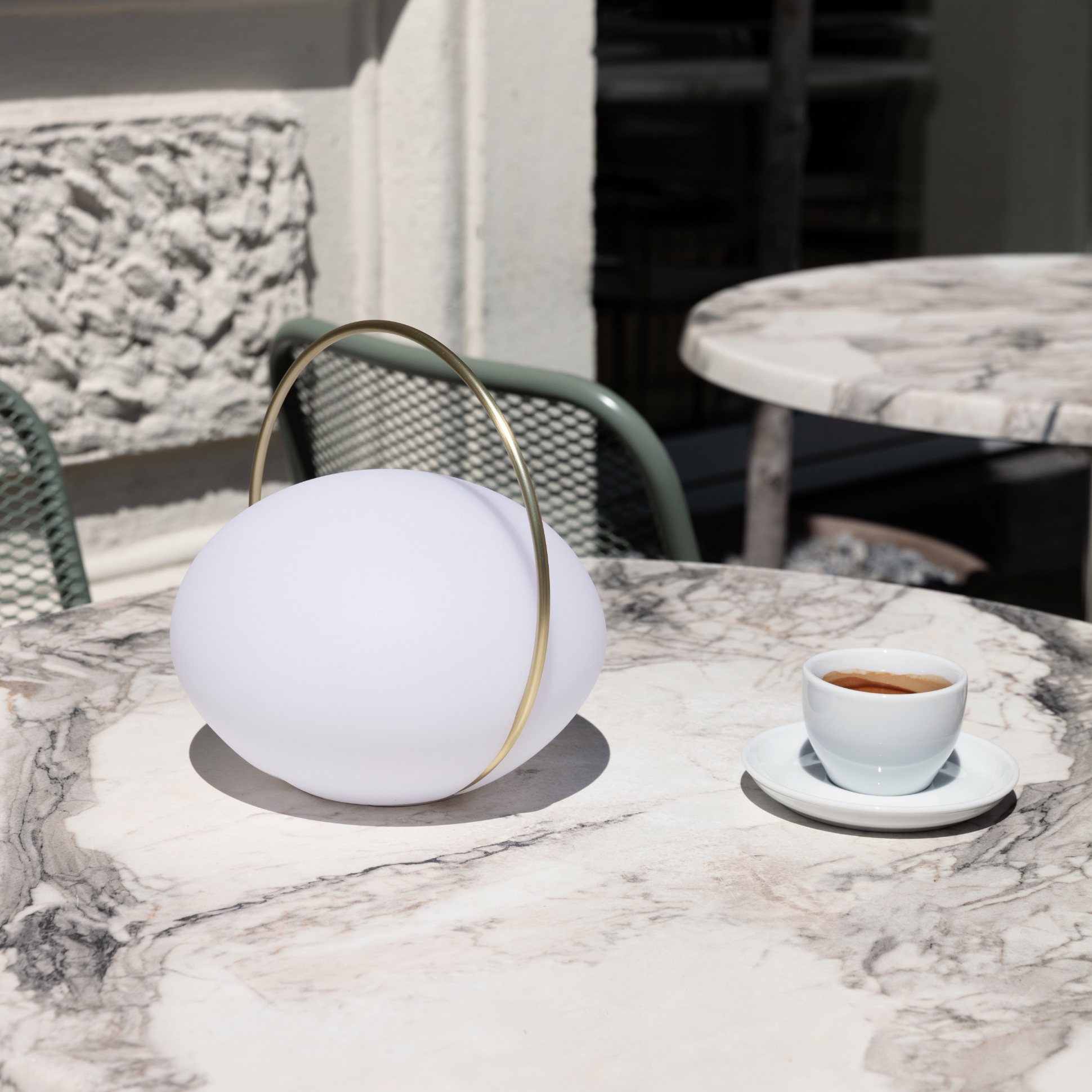 Draagbare tafellamp ORBIT 19 cm, goud, aluminum, Omvang