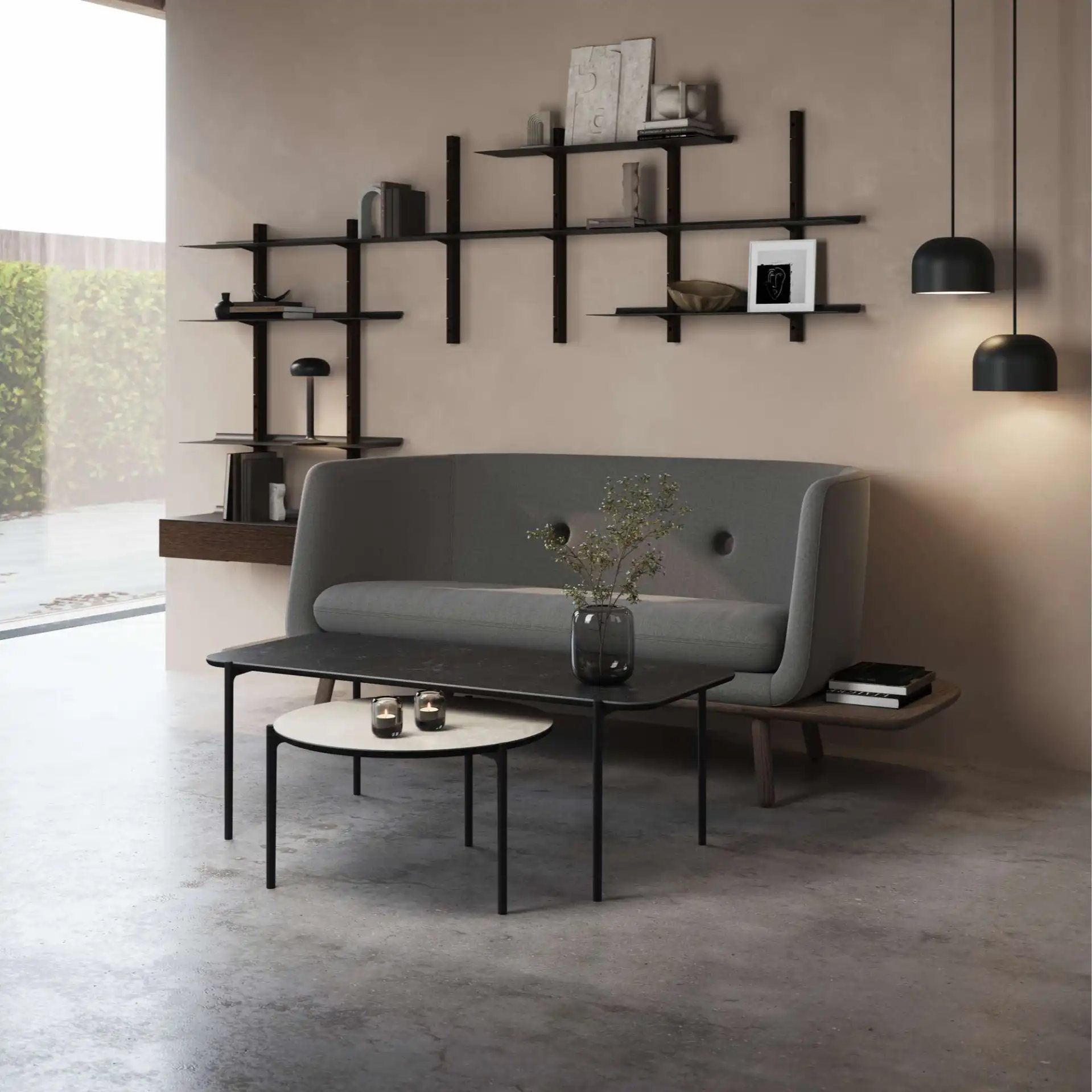 217031 4 zavesna lampa quay 22 cm cerna ocel eva solo