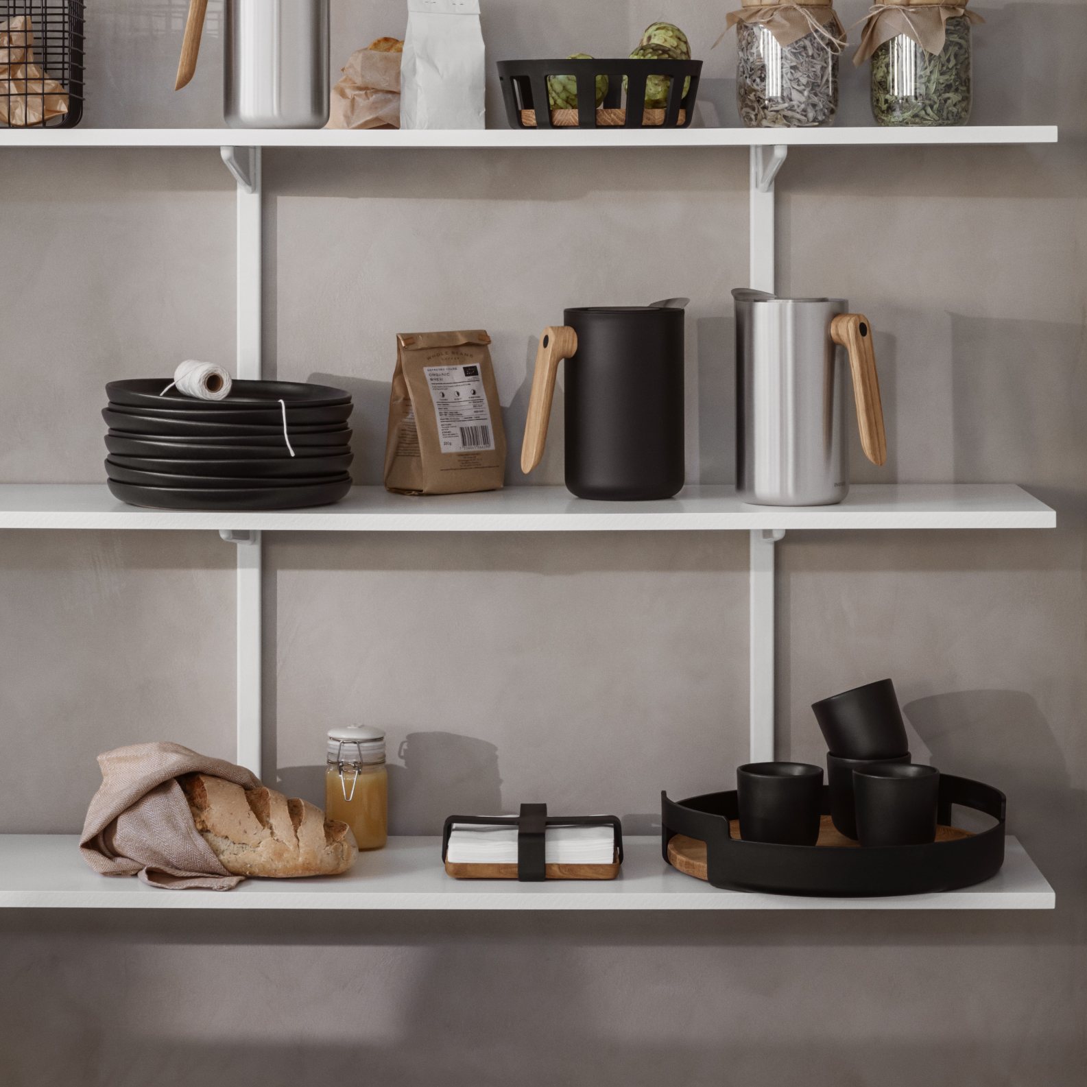 218555 4 termohrnek nordic kitchen 250 ml cerna kamenina eva solo