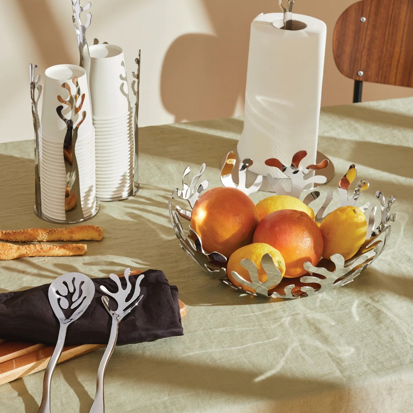 218864 4 misa na ovoce mediterraneo 29 cm stribrna nerezova ocel alessi