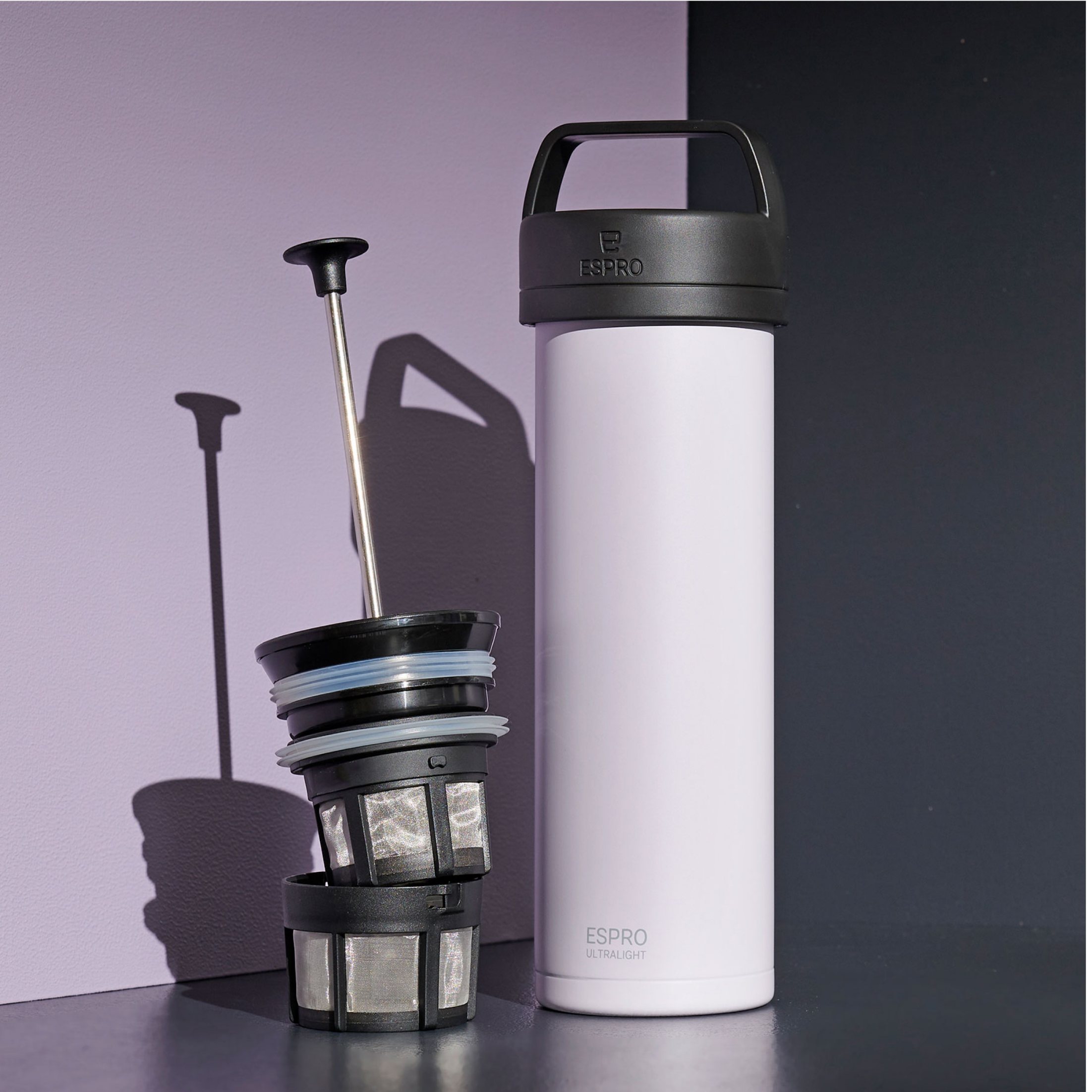 219122 10 french press kavovar ultralight press p0 470 ml stribrna brousena nerezova ocel espro