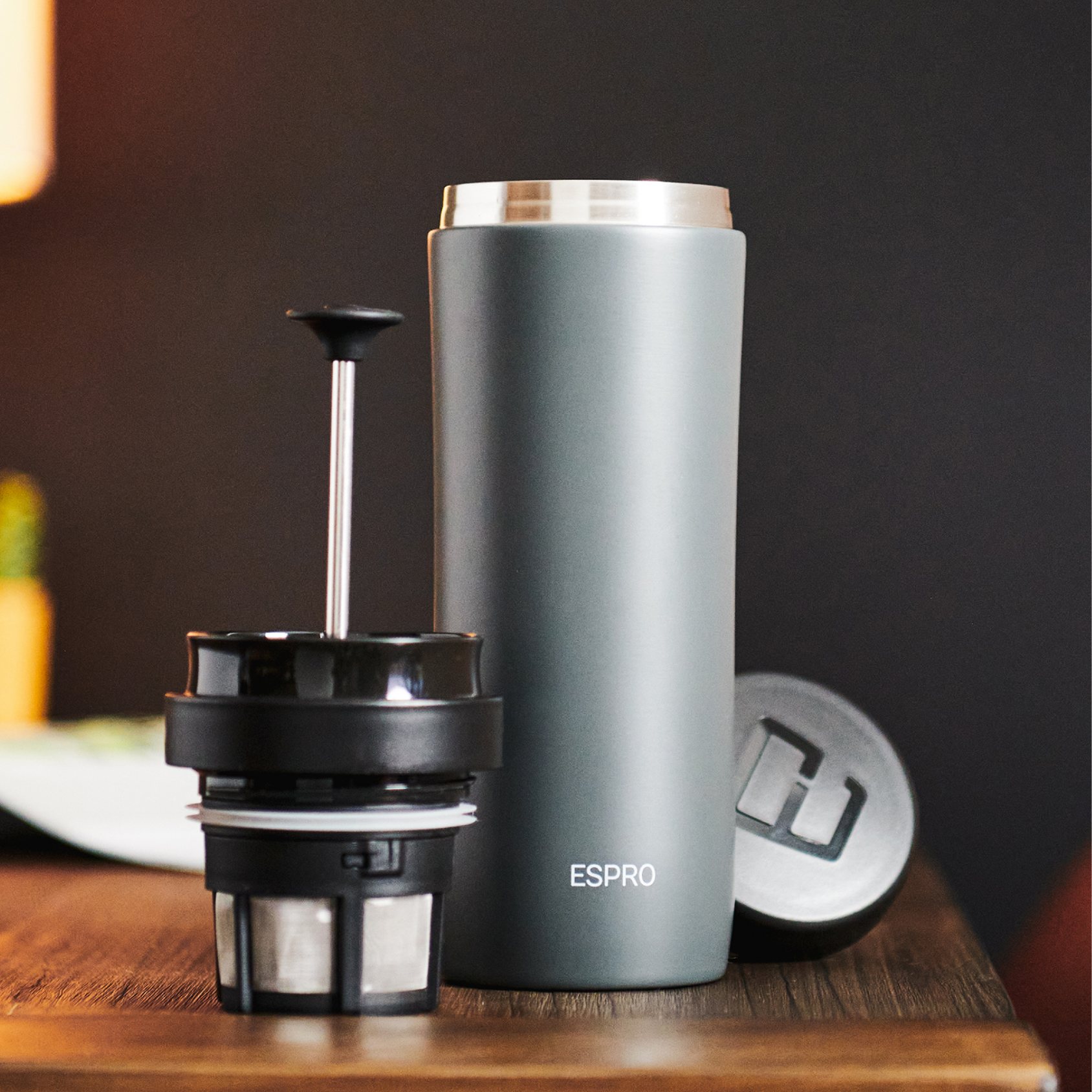 219122 3 french press kavovar ultralight press p0 470 ml stribrna brousena nerezova ocel espro