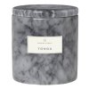 Geurkaars FRABLE TONGA,  ⌀ 8 cm, marmeren potje met deksel grijs, Blomus