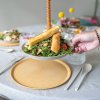 Plastic bord CONNECT, set van 4 stuks, 25,5 cm, natuurlijk bladgroen, Koziol