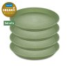 Plastic bord CONNECT, set van 4 stuks, 20,5 cm, natuurlijk bladgroen, Koziol