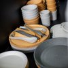 Plastic bord CONNECT, set van 4 stuks, 20,5 cm, asgrijs naturel, Koziol