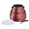 Pannenset INGENIO DAILY CHEF L3989402, 10-delig, rood, aluminium, Tefal