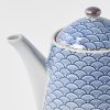 Theepot met infuser INDIGO WAVE DESIGN 400 ml, blauw, keramiek, MIJ