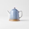 Theepot met infuser INDIGO WAVE DESIGN 400 ml, blauw, keramiek, MIJ