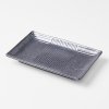 Bord voor sushi en sashimi LINES 21 x 13 cm, zwart, MIJ