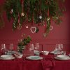 Kerst-tafelkleed NATALE 150 x 220 cm, jacquard geweven, rood, Rosendahl