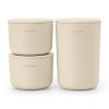 Opbergset voor badkamer RENEW 3-delig, zachtbeige, Brabantia