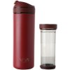 Reisbeker RECHARGE ANYTIME 460 ml, met thee-infuser, frambooskleurig, Viva Scandinavia