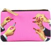 Make-up-tasje TOILETPAPER LIPSTICKS 15,5 x 9,5 cm, roze, Seletti
