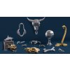 Decoratieve schelp WUNDERKAMMER SHELL 23 cm, zilver, aluminium, Seletti