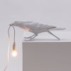 Tafellamp BIRD PLAYING, 33 cm, wit, Seletti