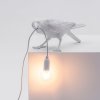 Tafellamp BIRD PLAYING, 33 cm, wit, Seletti