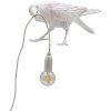 Tafellamp BIRD PLAYING, 33 cm, wit, Seletti