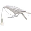 Tafellamp BIRD PLAYING, 33 cm, wit, Seletti